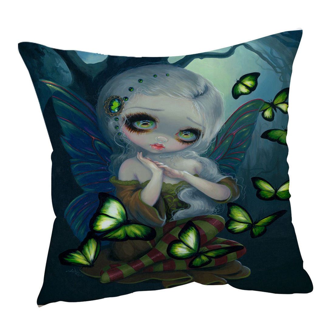 Fantasy Art the Absinthe Butterfly Fairy Throw Pillow