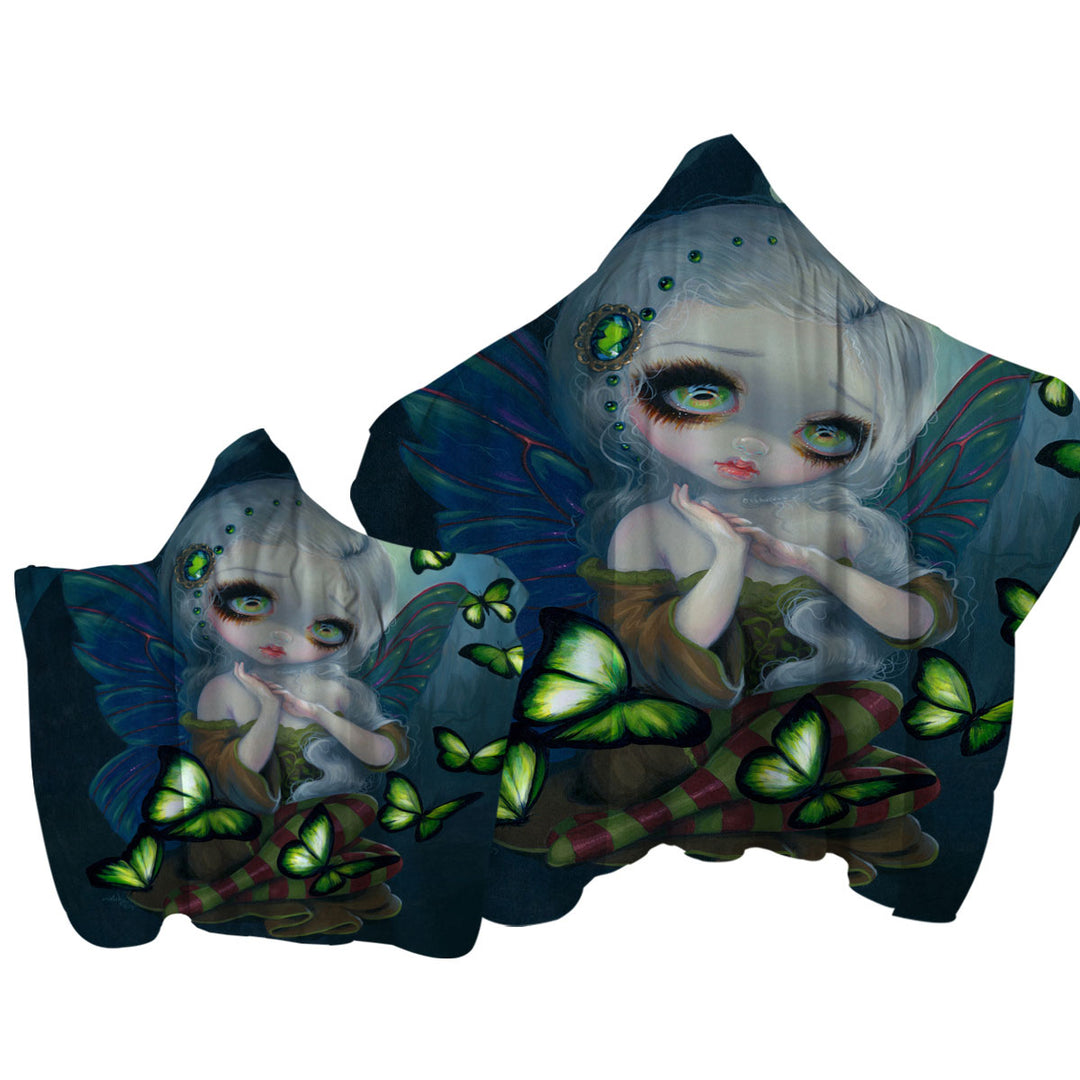 Fantasy Art the Absinthe Butterfly Fairy Towel with Hood