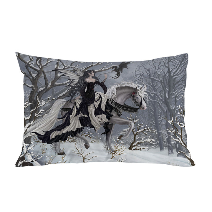 Fantasy Art the Dark Angel and Her Little Dragon Pillowcases