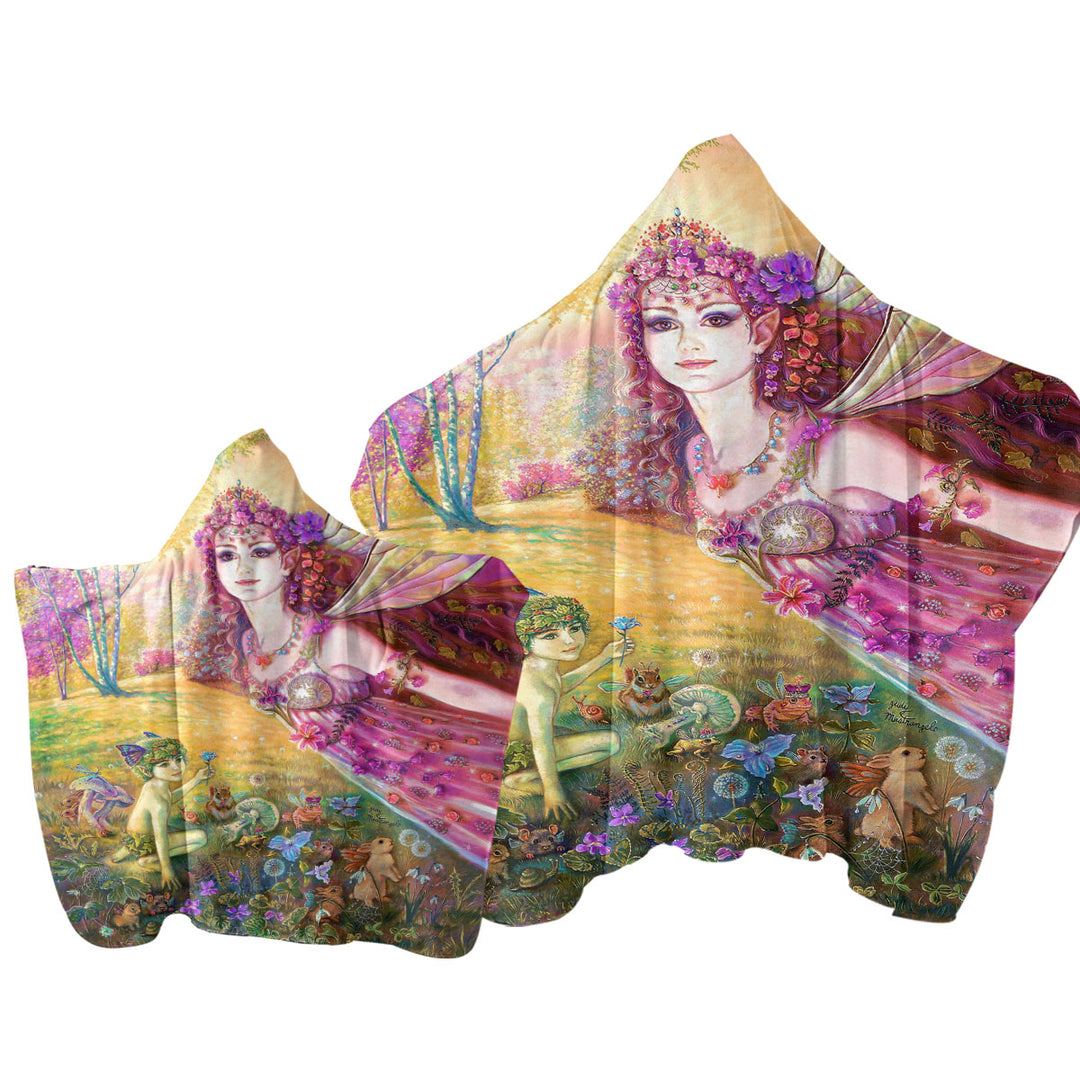 Fantasy Art the Fairy Tale Forest Hooded Beach Towel