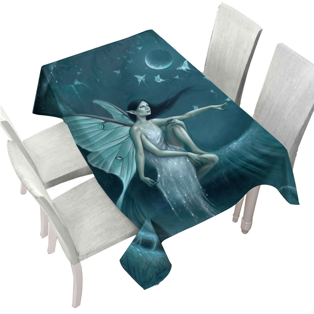 Fantasy Art the Luna Moth Woman Tablecloth