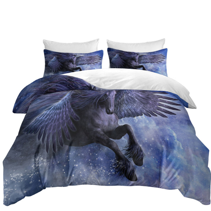 Fantasy Art the Magical Dark Angel Horse Coverlet