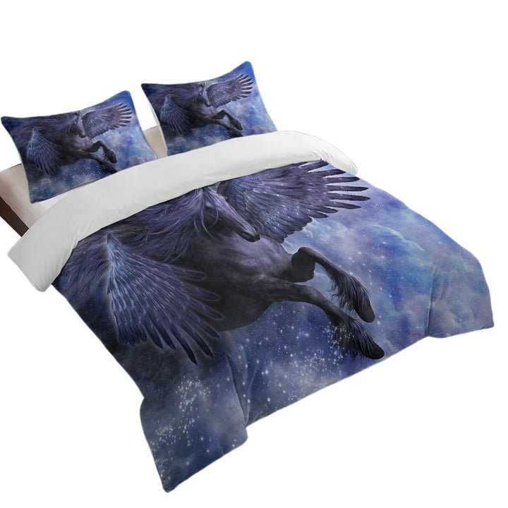 Fantasy Art the Magical Dark Angel Horse Duvet Covers