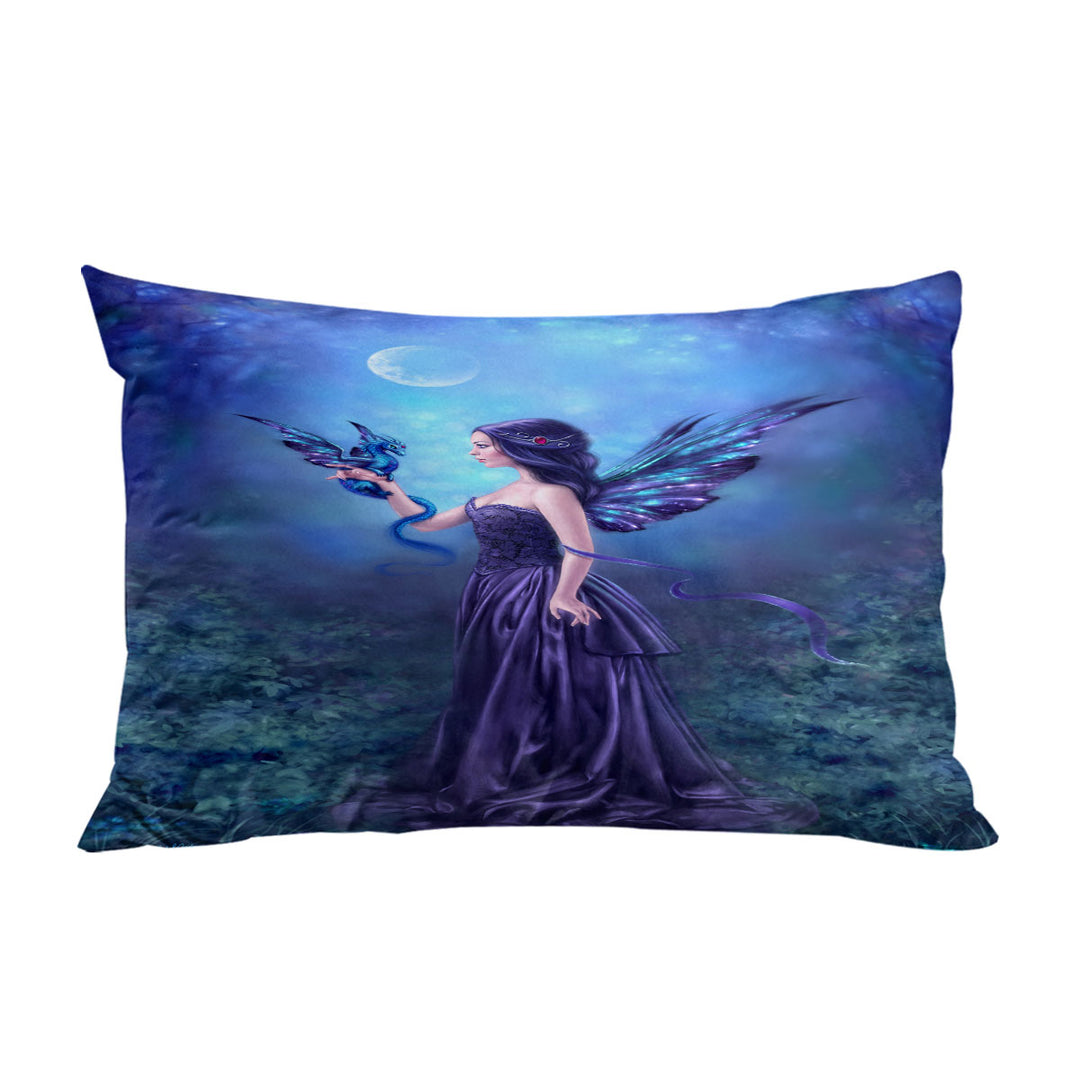 Fantasy Art the Moon Light Purple Dragon Fairy King Pillow Cases