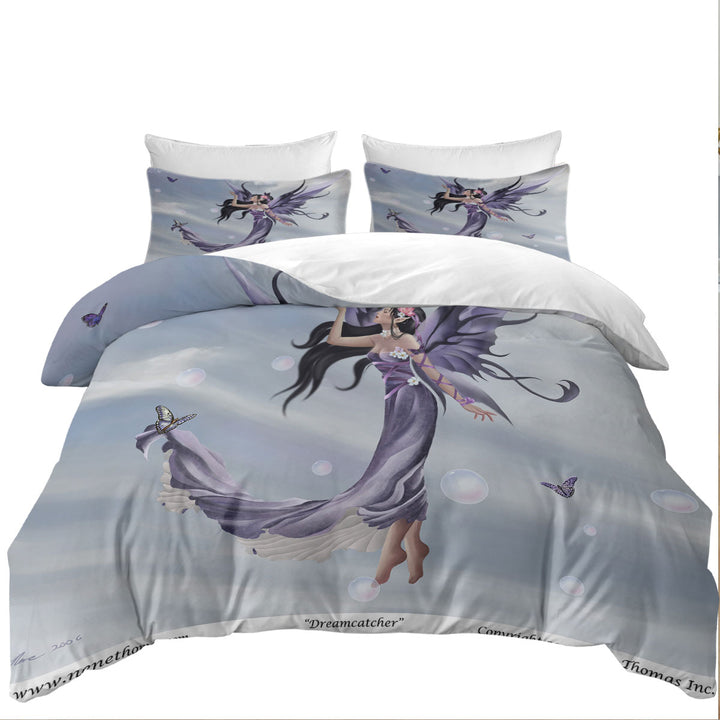 Fantasy Art the Purple Dream Catcher Fairy Duvet Cover