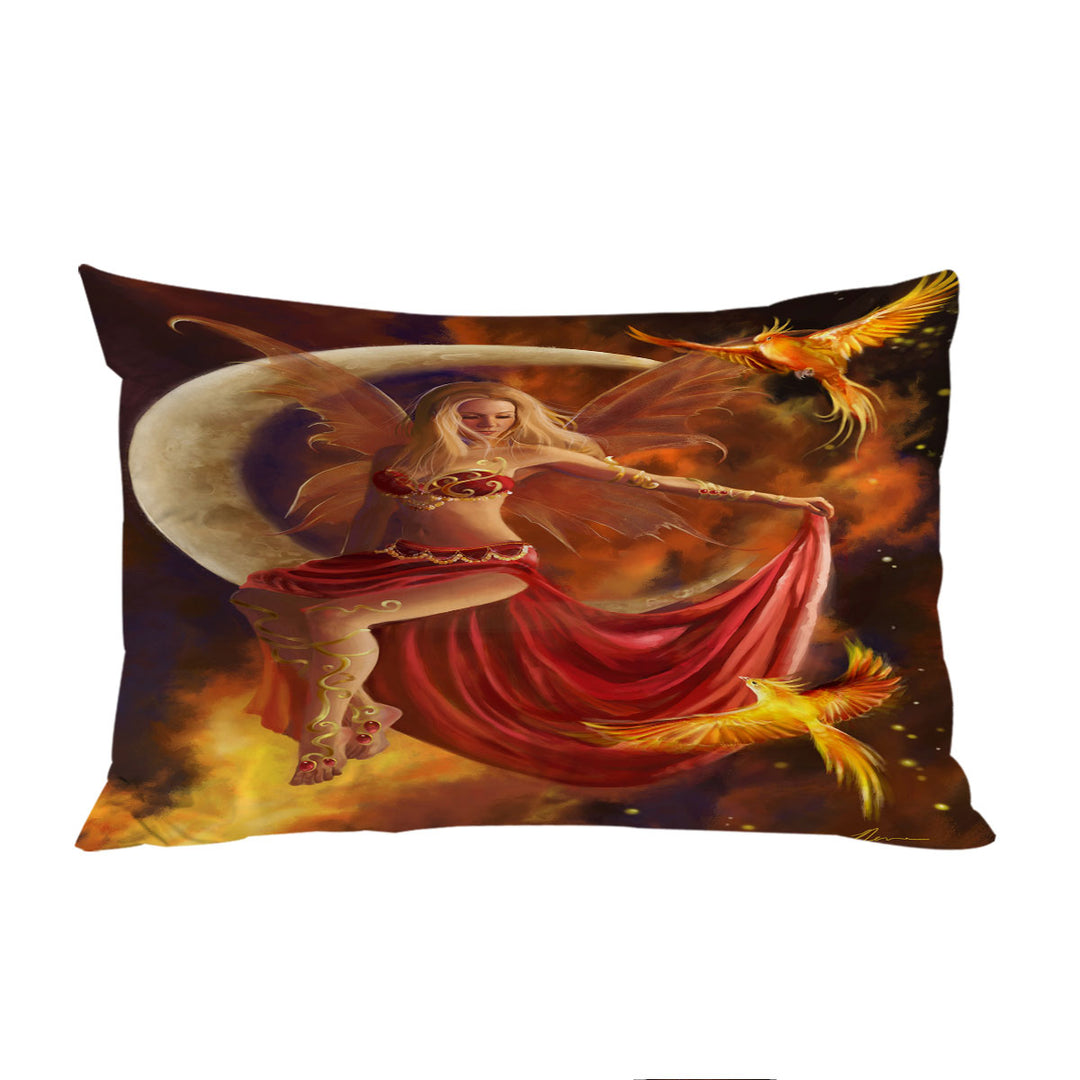 Fantasy Art the Red Fire Moon Fairy Pillowcase