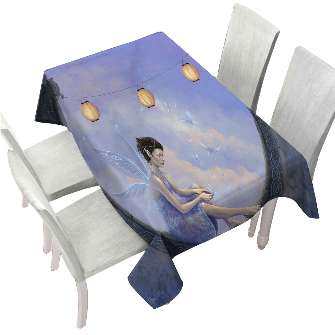 Fantasy Art the Summer Fairy with Butterflies Tablecloths