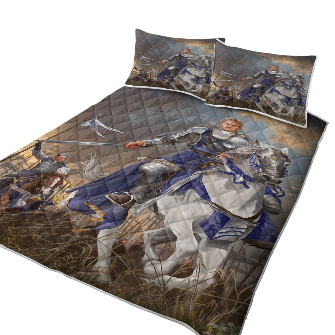 Fantasy Art the Usurper Two White Knights Coverlets