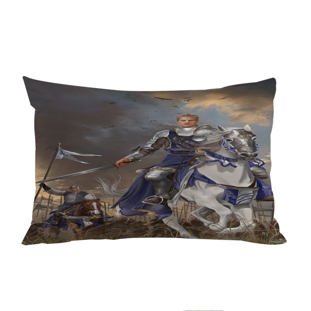 Fantasy Art the Usurper Two White Knights Pillow Case Covers