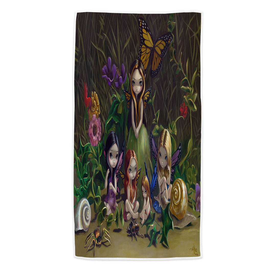 Fantasy Beach Towels Art Forest Gathering of Faeries