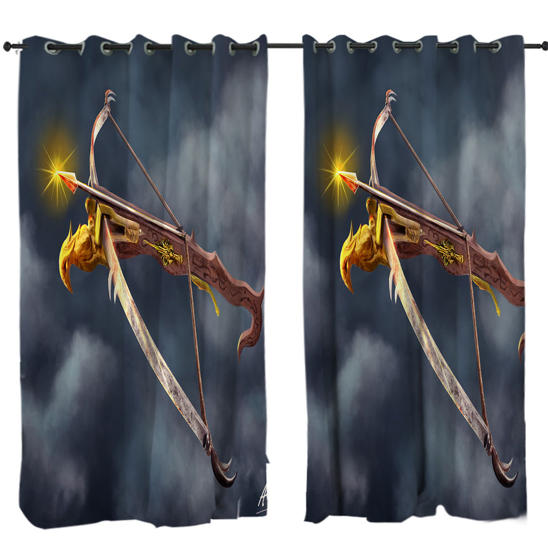 Fantasy Bow of Power Mens Art Curtains for Living Room