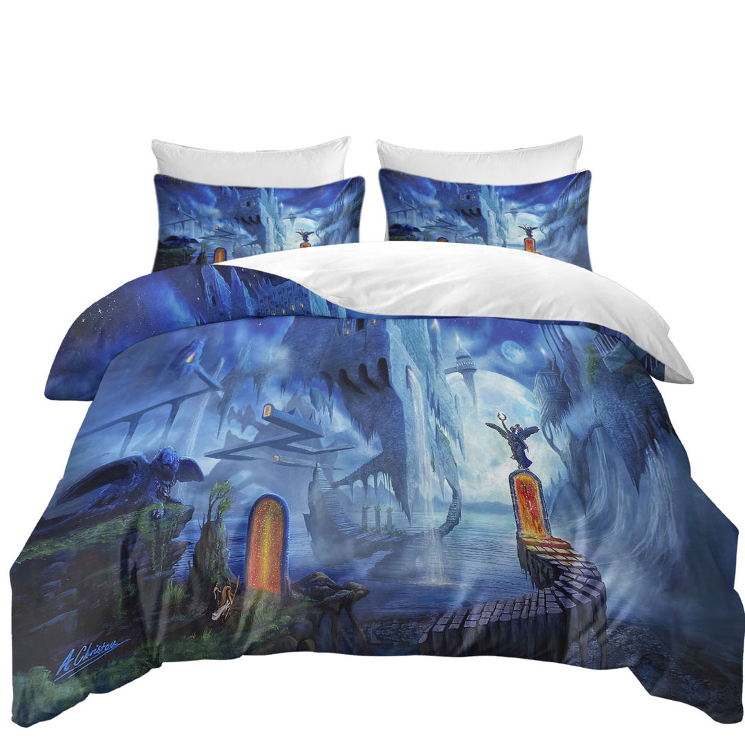 Fantasy Dreamscape Nerostrios City King Quilt Cover