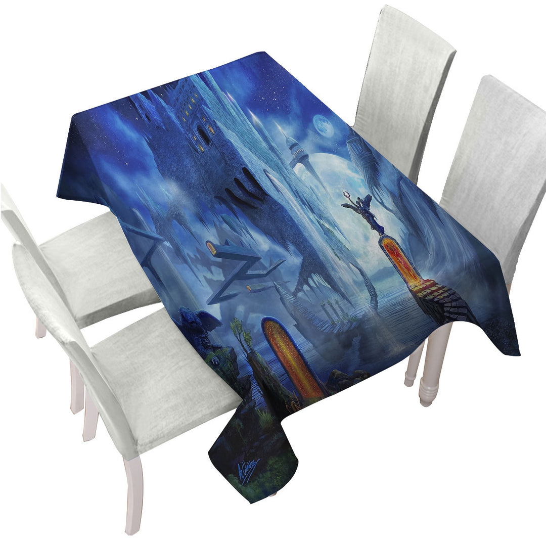 Fantasy Dreamscape Nerostrios City Tablecloth