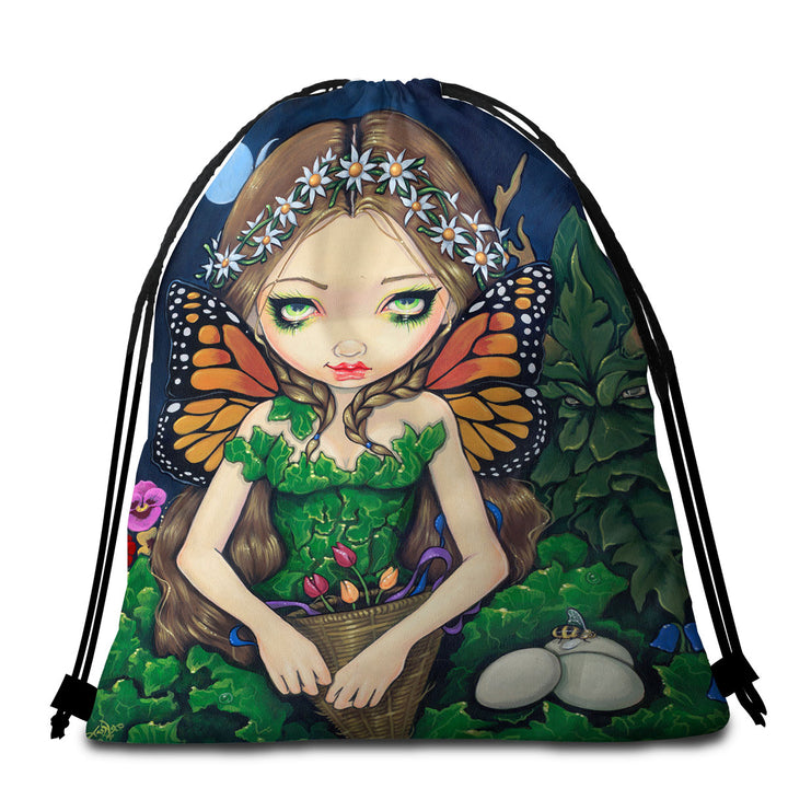 Fantasy Fairy World May Queen Spring and Summer Travel Beach Towel