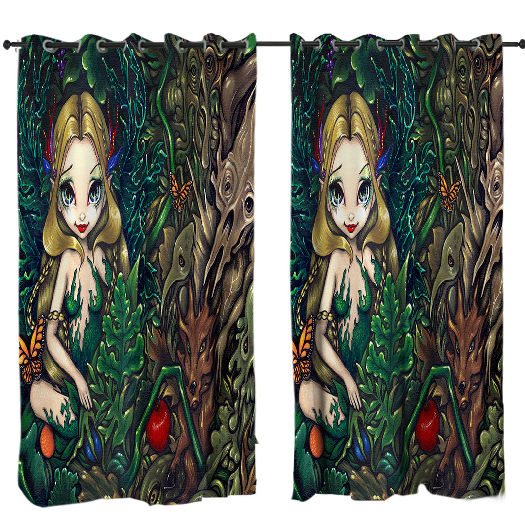 Fantasy Fairy of Summer and Hobgoblins of Autumn Curtains for Living Room