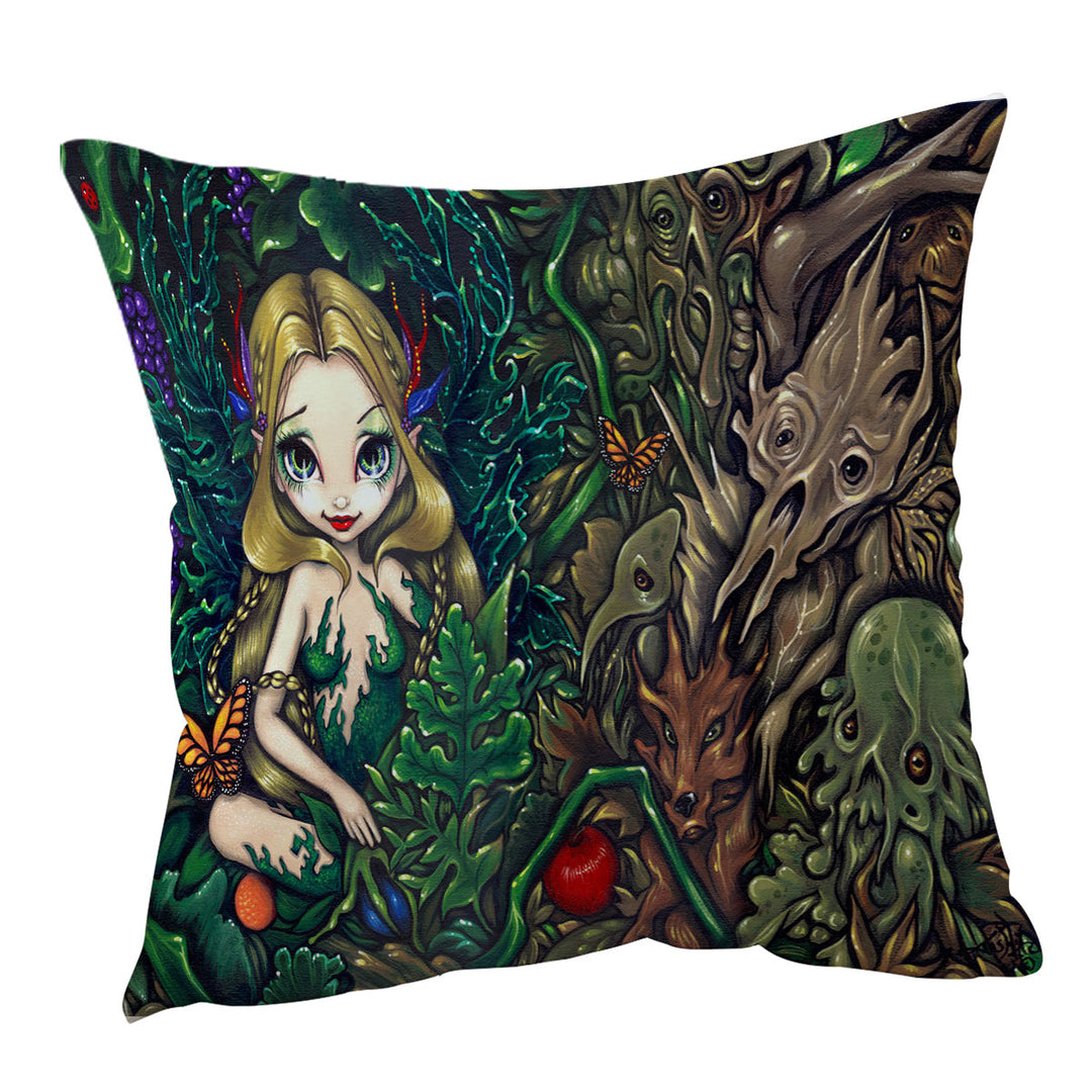 Fantasy Fairy of Summer and Hobgoblins of Autumn Cushions