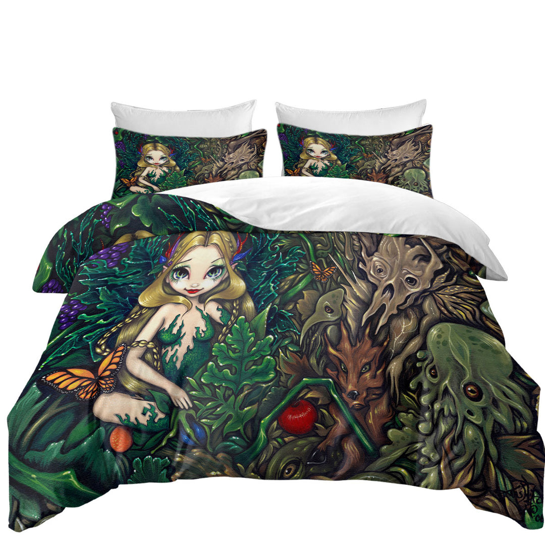 Fantasy Fairy of Summer and Hobgoblins of Autumn King Size Duvet Cover