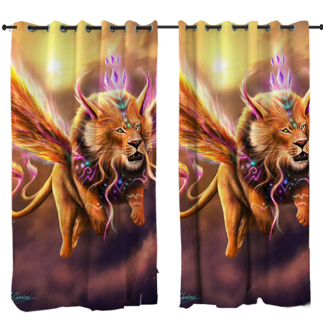 Fantasy Fine Art Venetian Lion Curtains for Bedroom