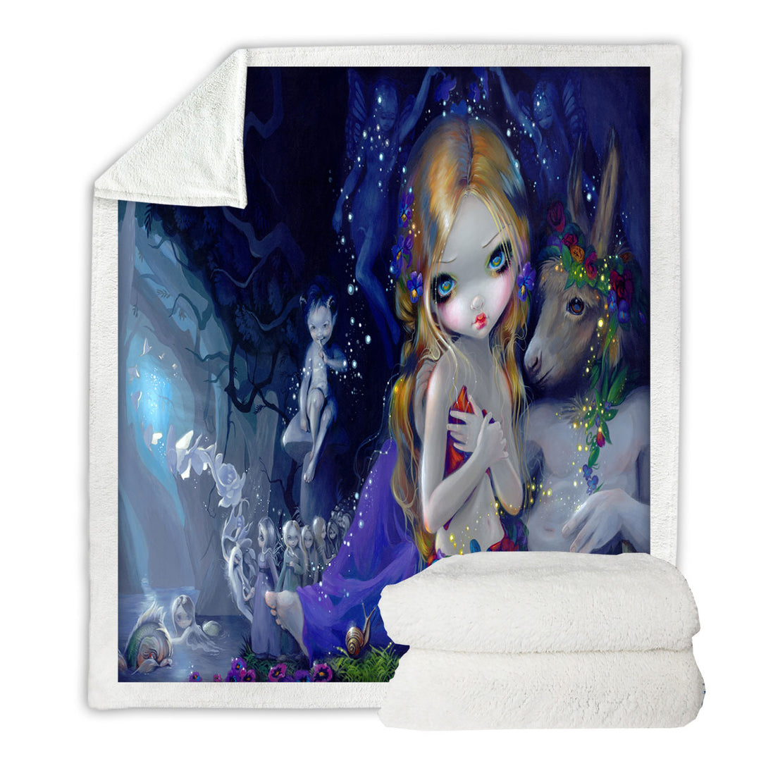 Fantasy Magical Throw Blankets Art a Midsummer Night_s Dream