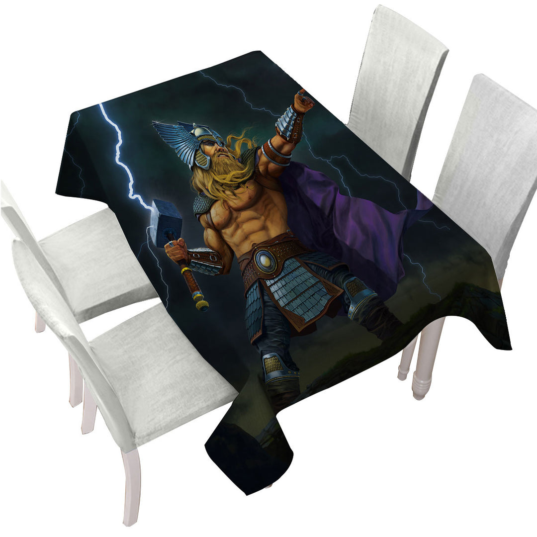 Fantasy Mythology Art God of Thunder Thor Custom table Covers