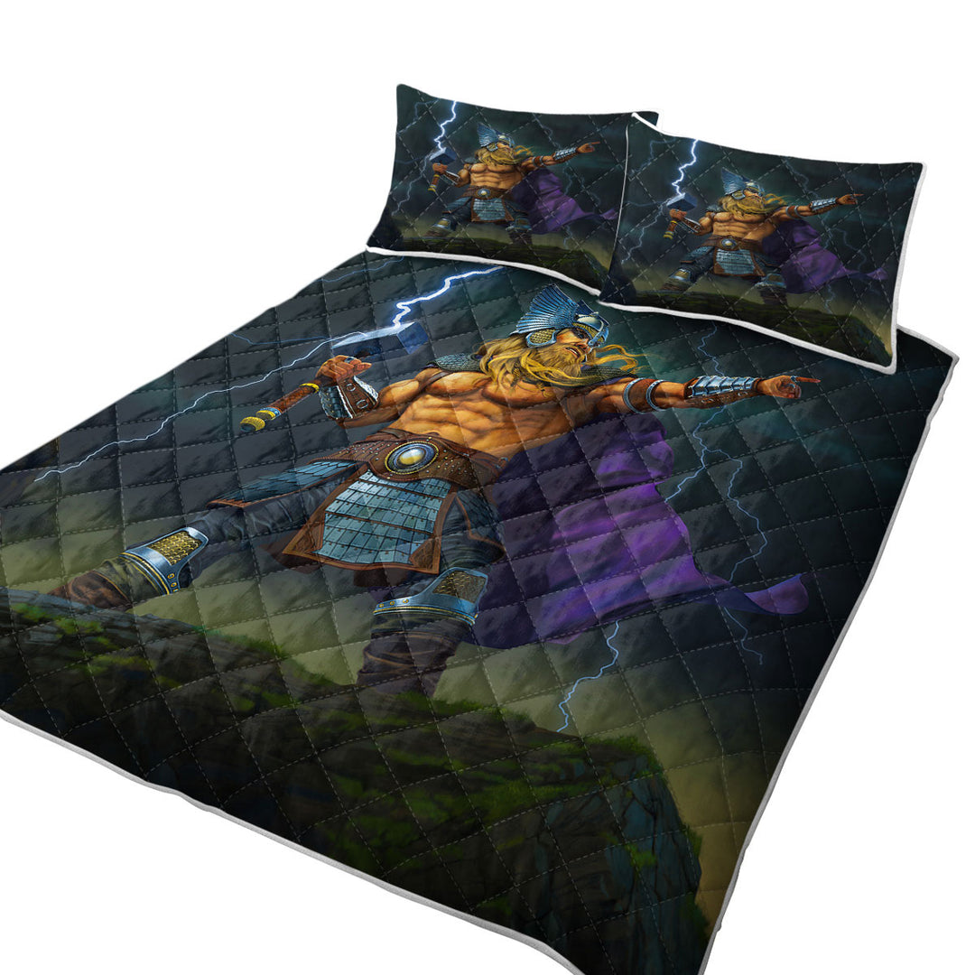 Fantasy Mythology Art God of Thunder Thor Quilt