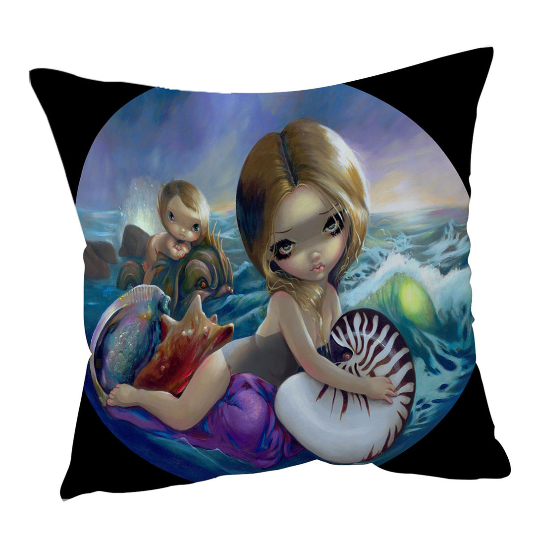 Fantasy Ocean Art Amphitrite Sea Goddess Cushion Cover