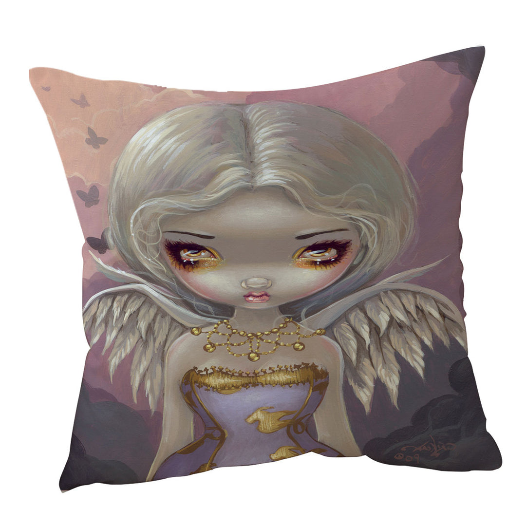 Fantasy Painting Angel in Lilac Cushion Covers