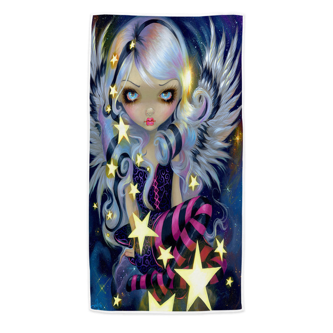 Fantasy Painting Angel of Starlight Microfibre Beach Towels