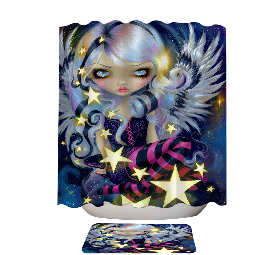 Fantasy Painting Angel of Starlight Shower Curtain