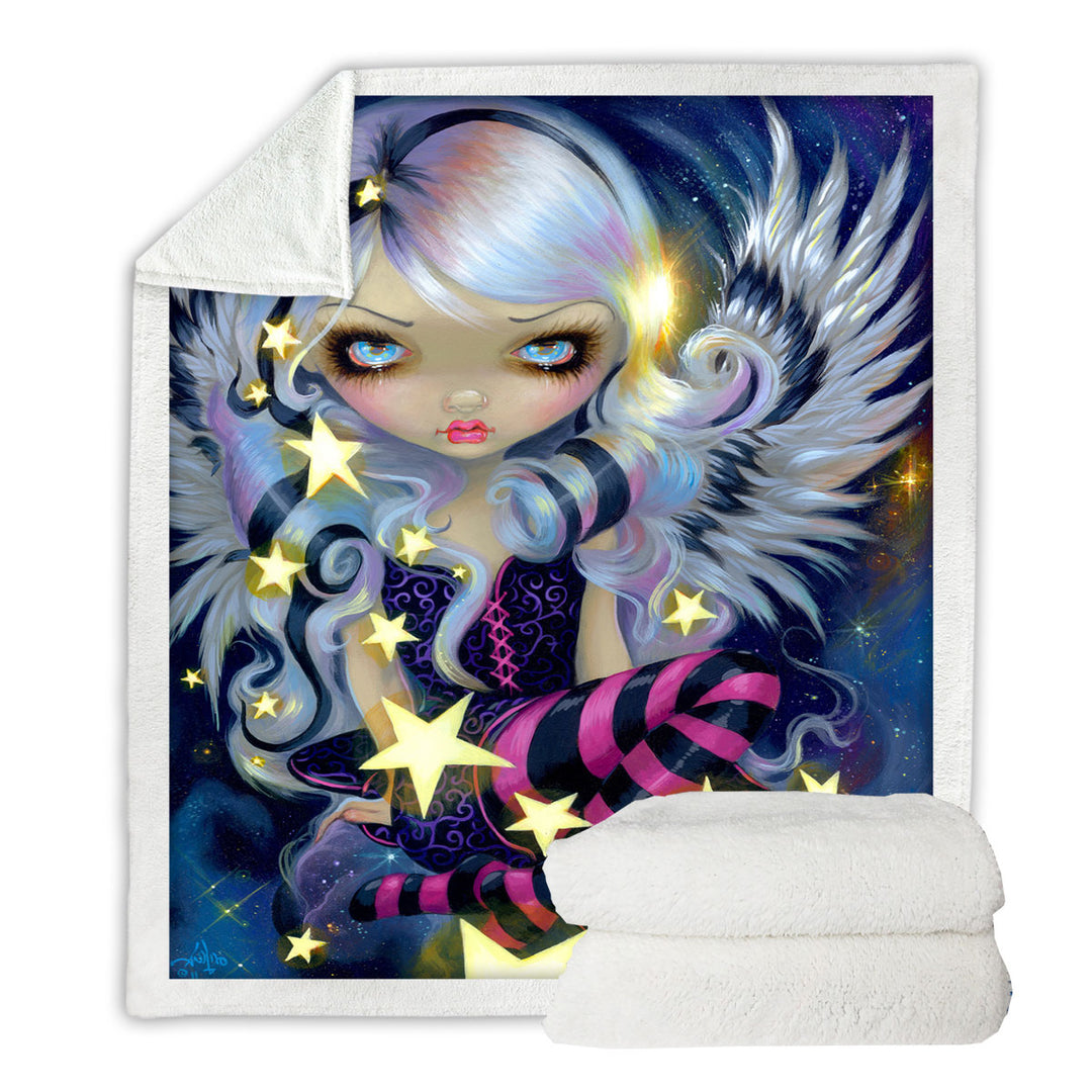 Fantasy Painting Angel of Starlight Throw Blanket