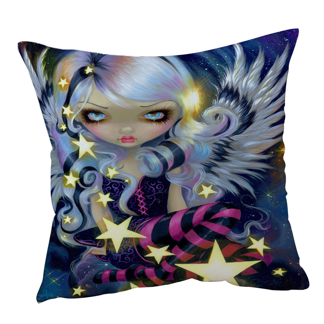 Fantasy Painting Angel of Starlight Throw Pillow