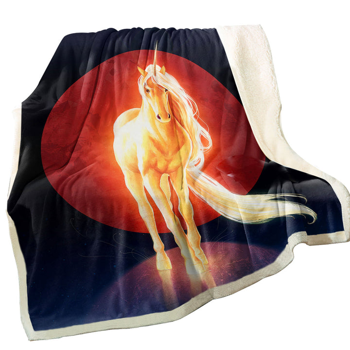 Fantasy Paintings the Last Unicorn Fleece Blanket