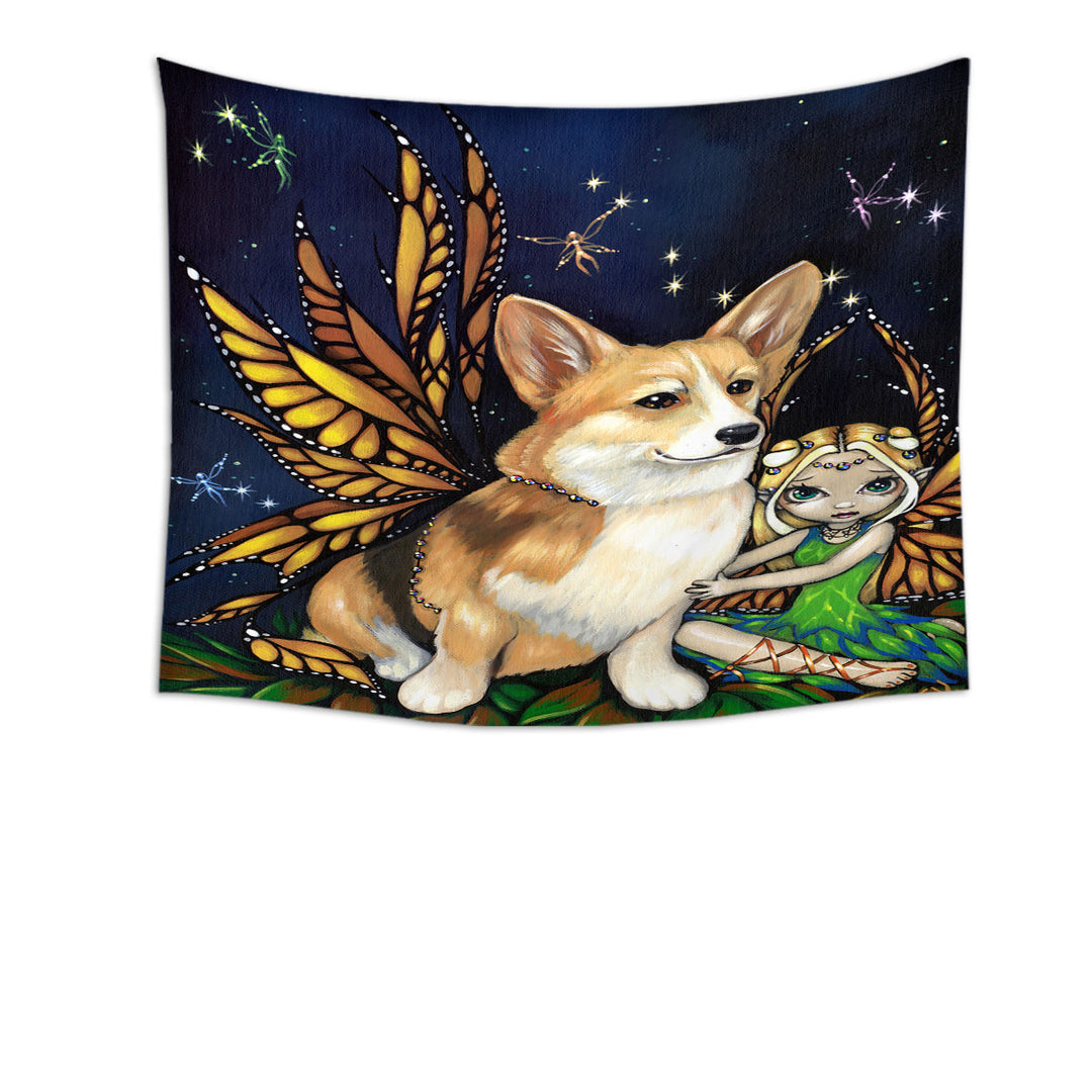 Fantasy Pet Dog Corgi of the Faeries Tapestry