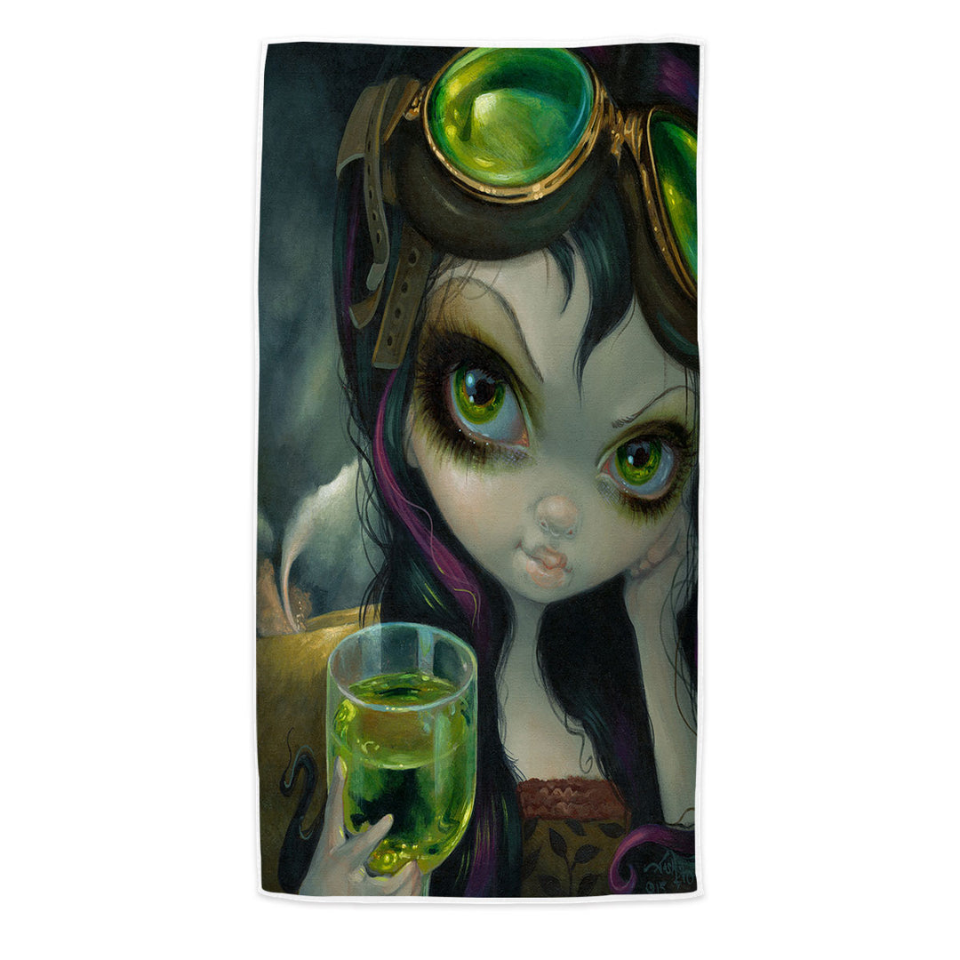 Fantasy Pool Towels with Art the Absinthe Pilot Fairy