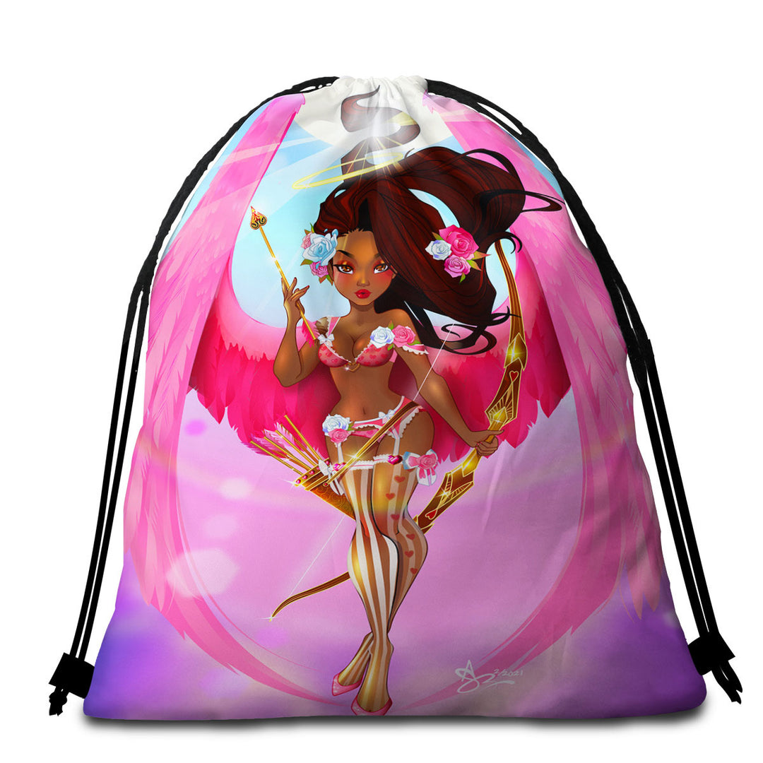 Fantasy Rose the Angel Beach Towels and Bags Set