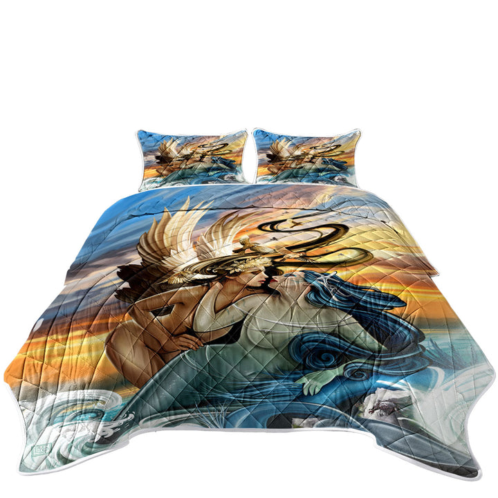 Fantasy Sexy Art Where the Sea Touches the Sky Coverlets