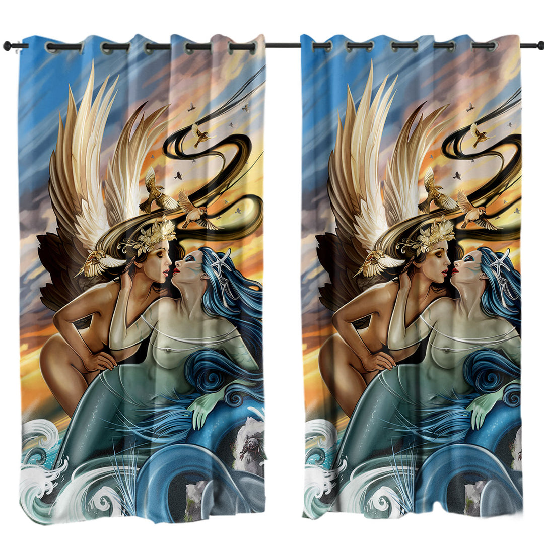 Fantasy Sexy Art Where the Sea Touches the Sky Curtain