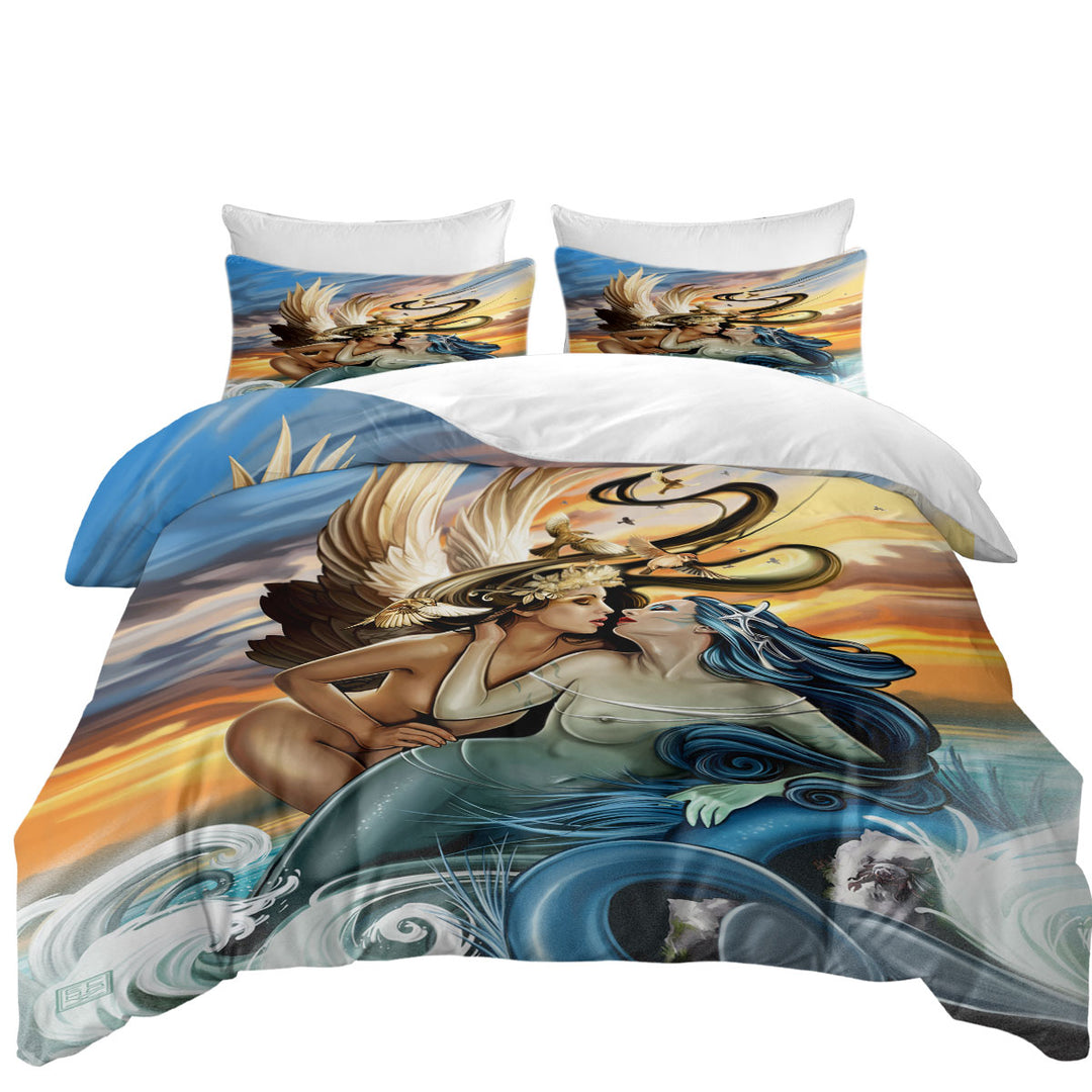 Fantasy Sexy Art Where the Sea Touches the Sky Duvet Cover set