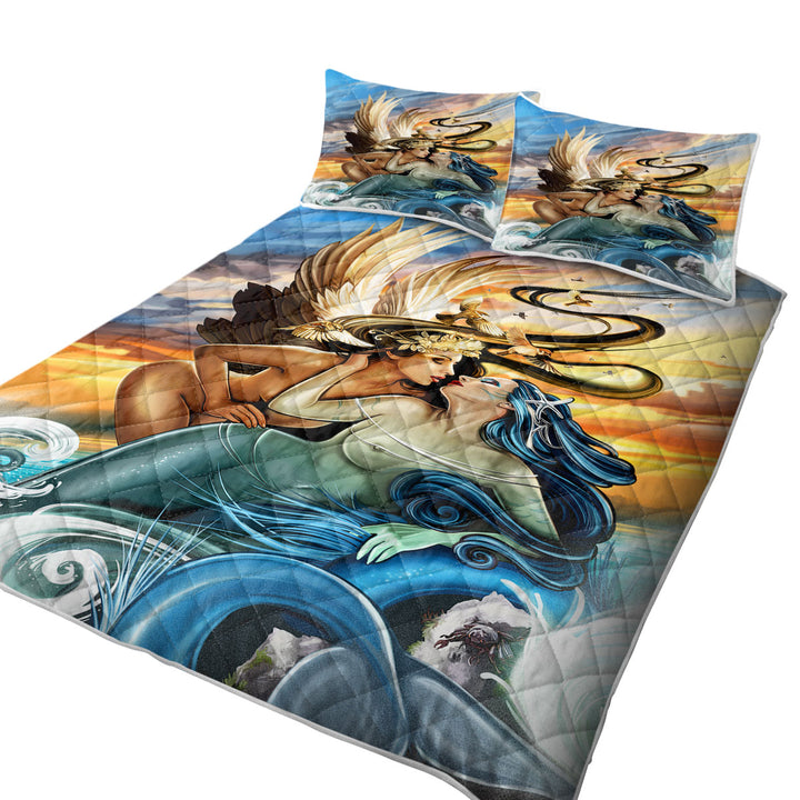 Fantasy Sexy Art Where the Sea Touches the Sky Quilts for Beds