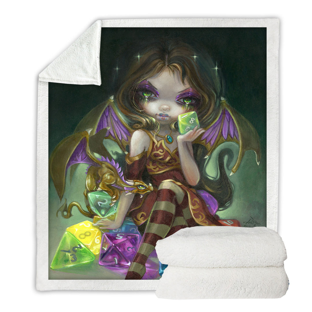 Fantasy Sofa Blankets Dragon and Fairy Dice Dragonling Princess