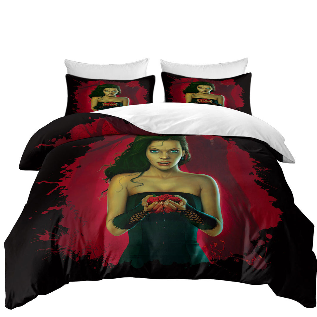 Fantasy Vampire Art Blood Roses Vampirette Duvet Cover