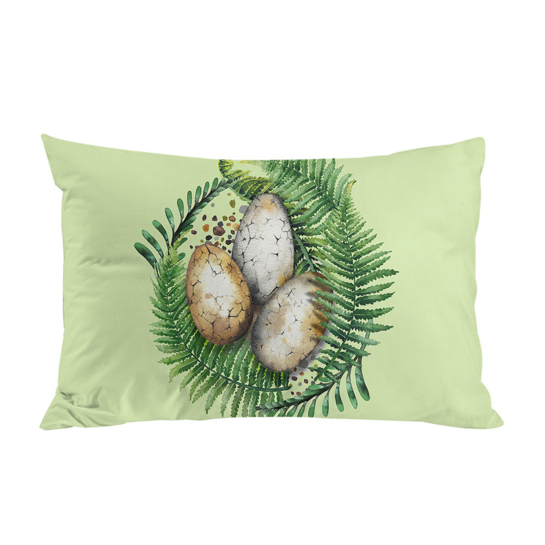 Fern and Dinosaur Eggs Pillow Case Covers