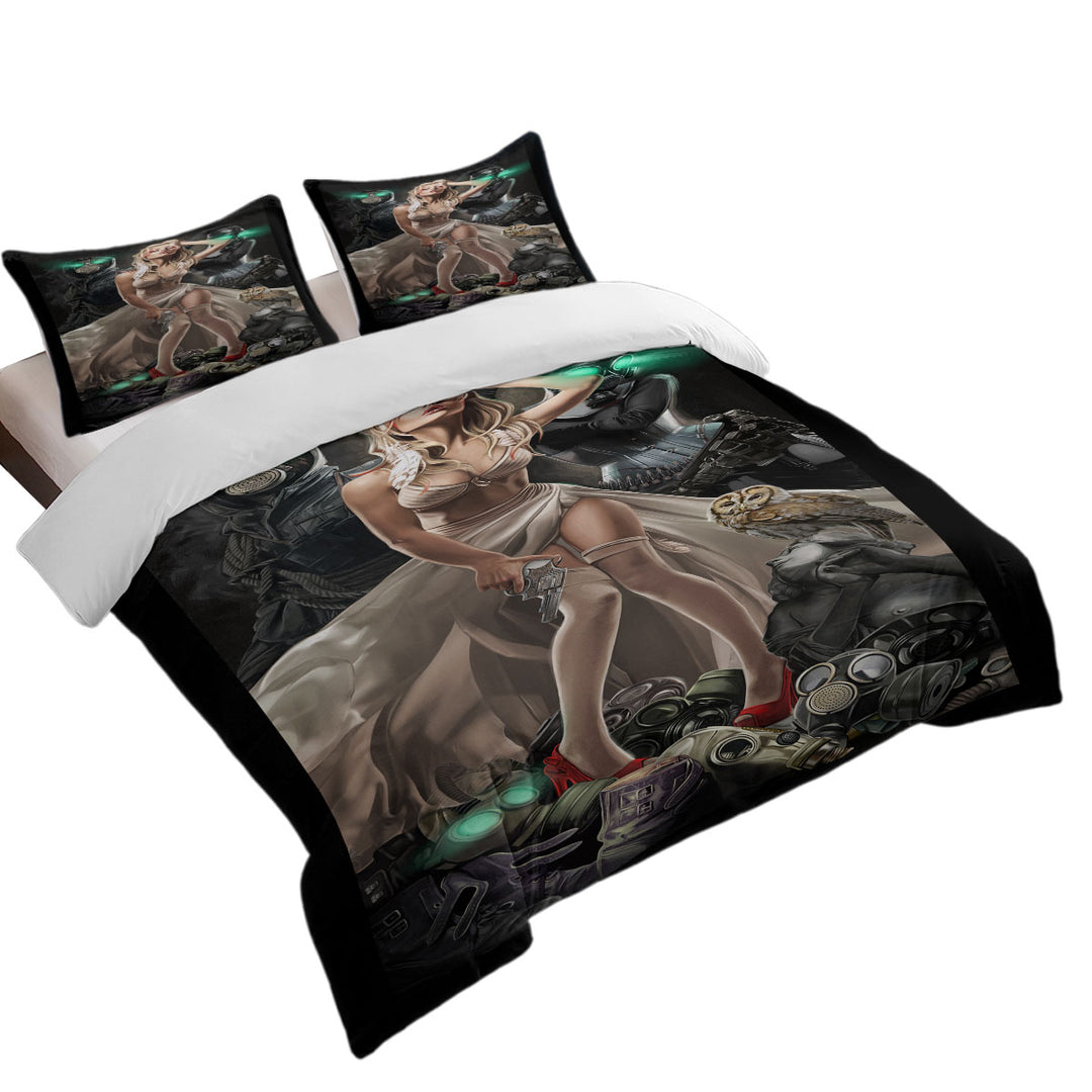 Fiction Art Stunning Assassin Blond Girl Daybed Covers Sets