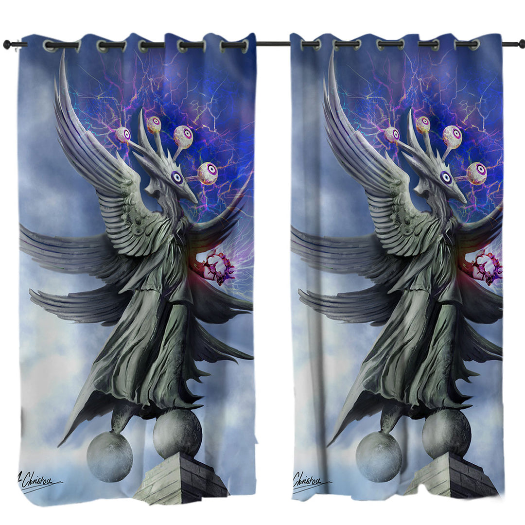 Fiction Art Surreal Eye Angel Curtains for Living Room