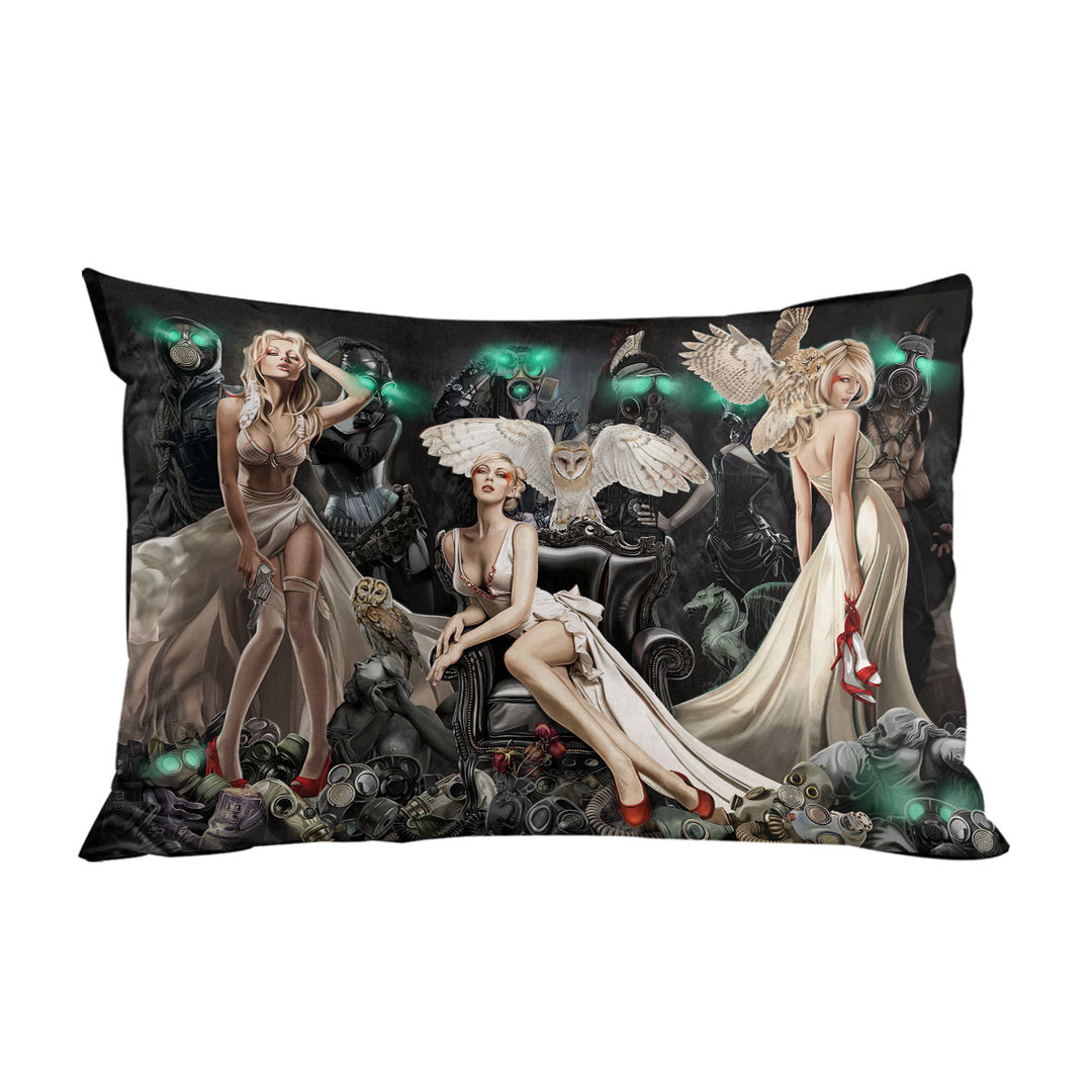 Fiction Art Trio Attractive Blond Women Pillowcases