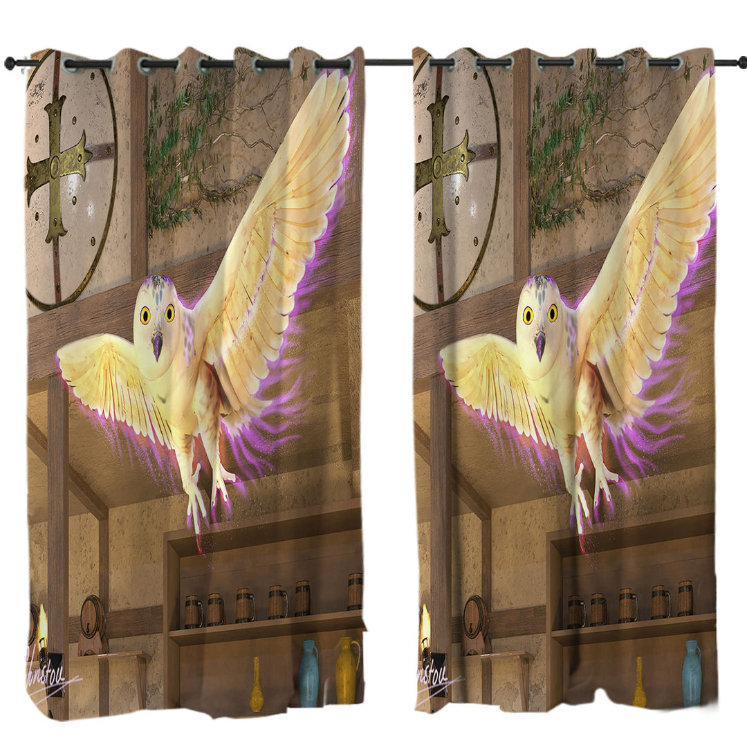 Fiction Artwork White Owl Curtain