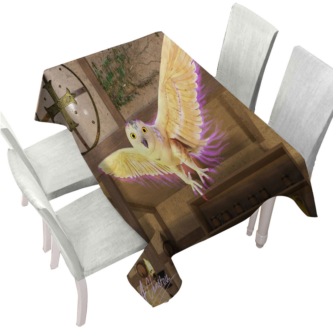 Fiction Artwork White Owl Custom table Covers