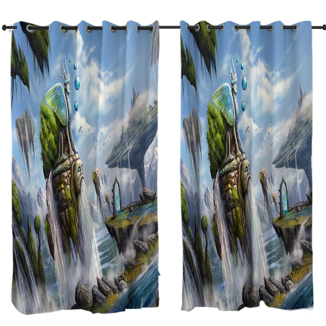 Fiction Dreamscape Beautiful Natural View Window Curtains