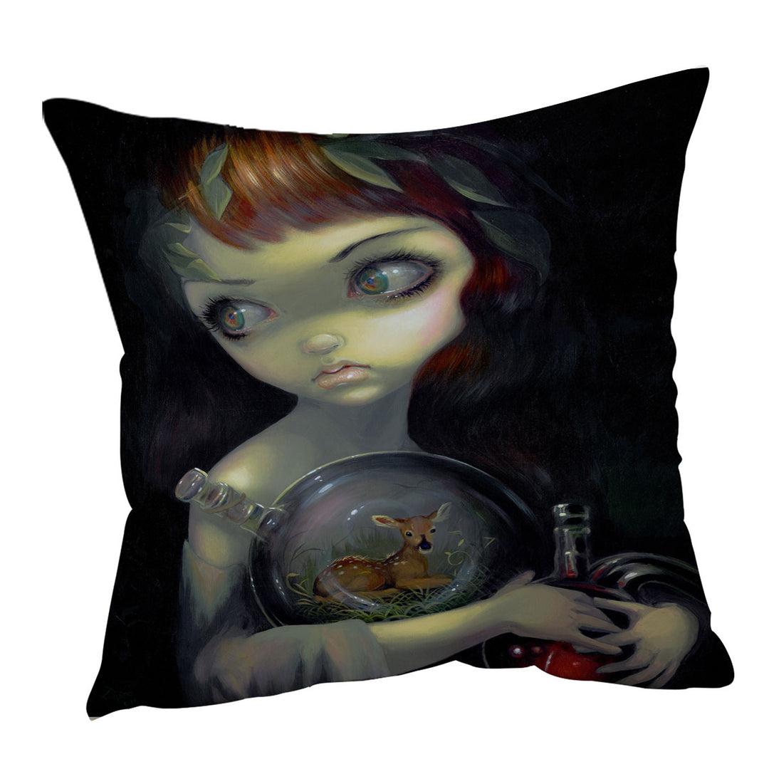 Fine Art Alchemical Girl Microcosm Fawn Cushion Cover