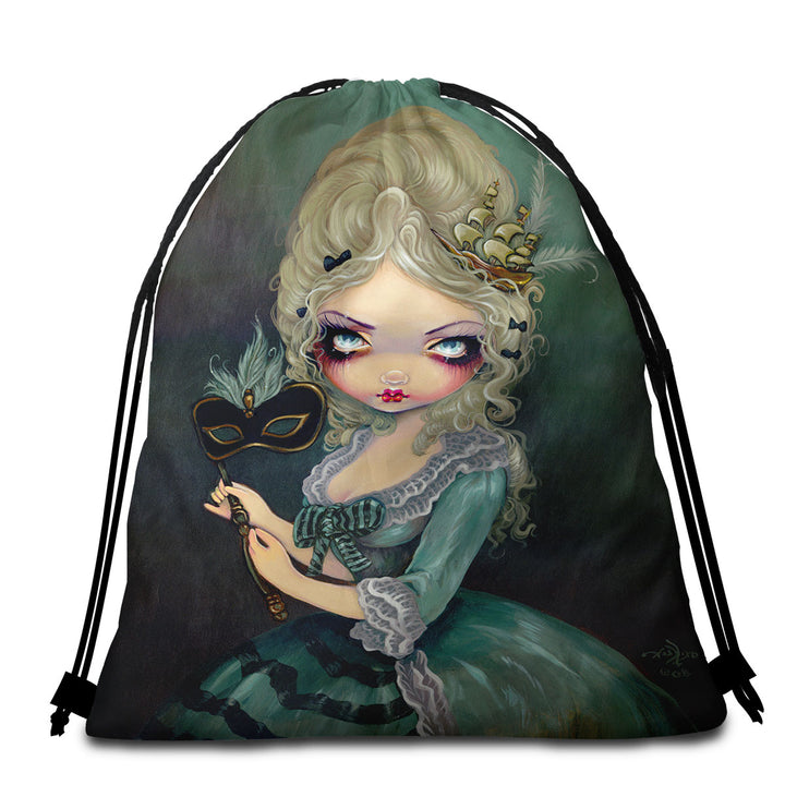 Fine Art Beach Towel Bags Marie Masquerade the Doomed Queen